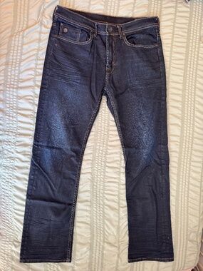 Buffalo David Bitton Six-X Slim Straight Jeans 34x32 Dark Wash Stretch